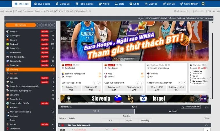 Các tỷ lệ kèo cá cược Cầu Lông Tại 89Bet 